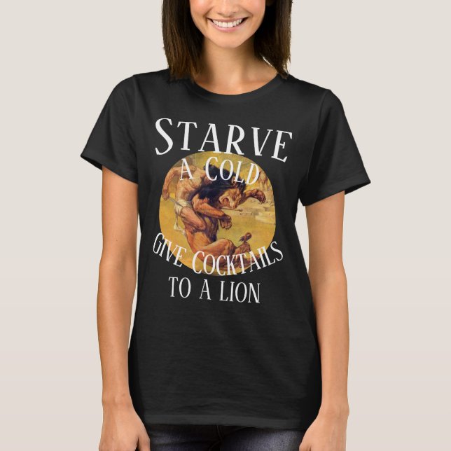 Starta ett ge Cocktails från Kall till en Lejon T Shirt (Framsida)