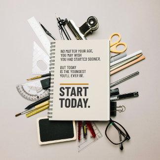 Starta Idag Minimalistisk Motivationscitat Anteckningsbok