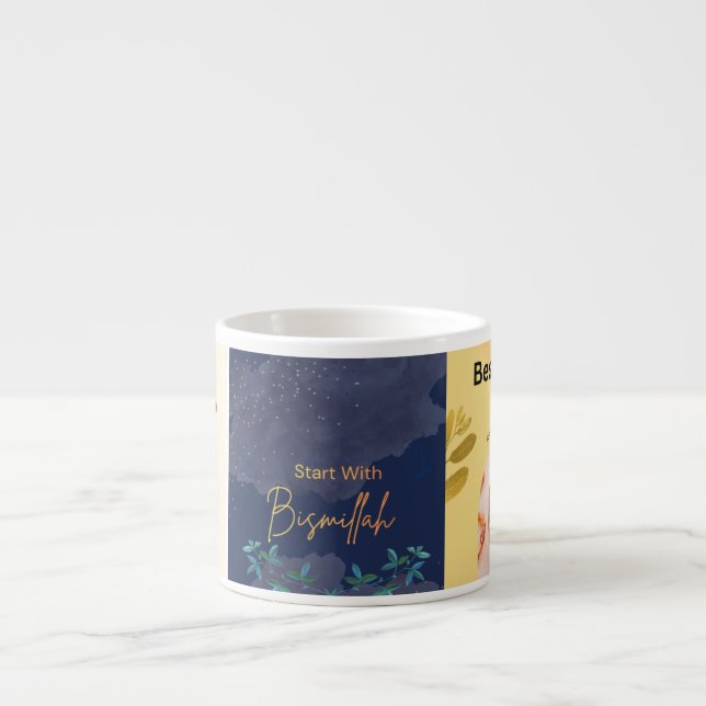 Starta med Bismillah-mugg | Ramadan Iftar-kopp  Espressomugg (Framsidan)