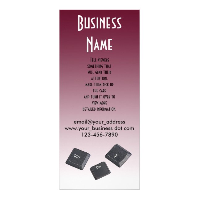 Starta om datorn Nycklar Photo Template Reklamkort (Framsidan)