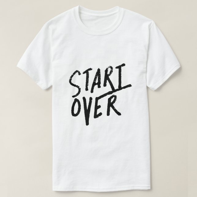 Starta Om – Ny Start Typografi T Shirt (Design framsida)