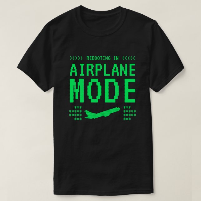 Starta om skärm flygplansläge T-shirt (Design framsida)