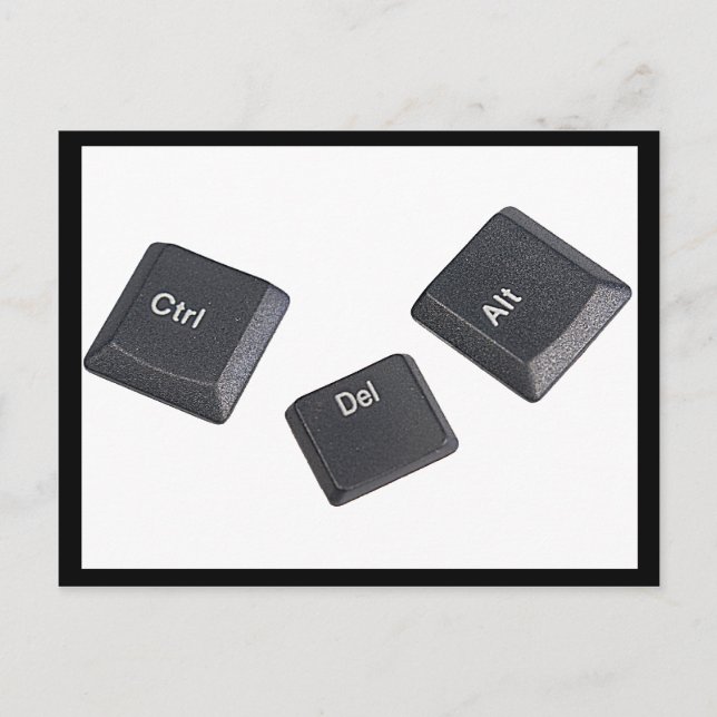 Starta om svart på vit Nycklar Vykort (Framsida)