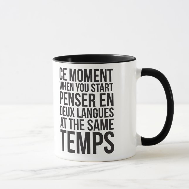 Starta Penser En Deux Langues på samma arbetar Mugg (Höger)