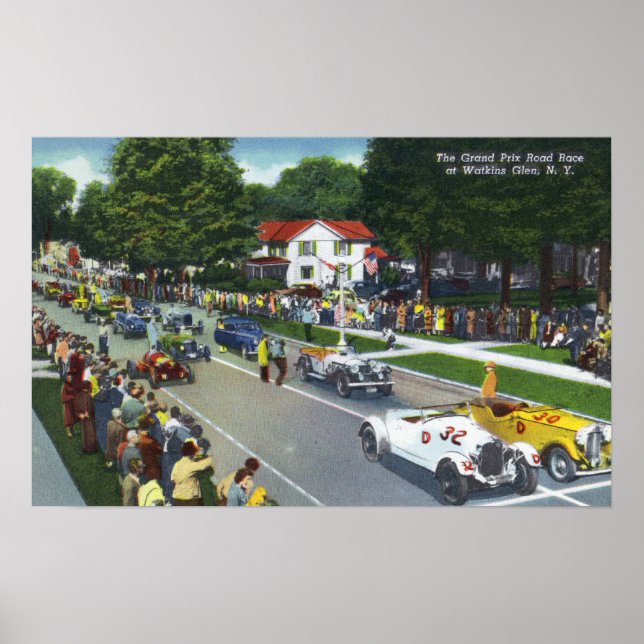 Starta rad vid Grand Prix Auto Tävling Poster (Framsidan)