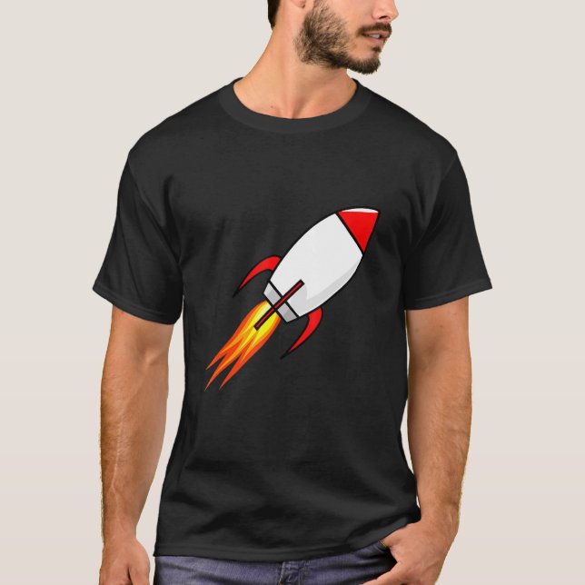 Starta Raket-Frakten i rymden T Shirt (Framsida)