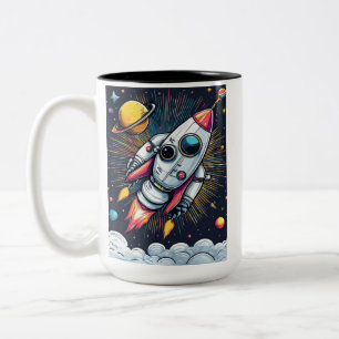 Starta raketen! Två-Tonad mugg