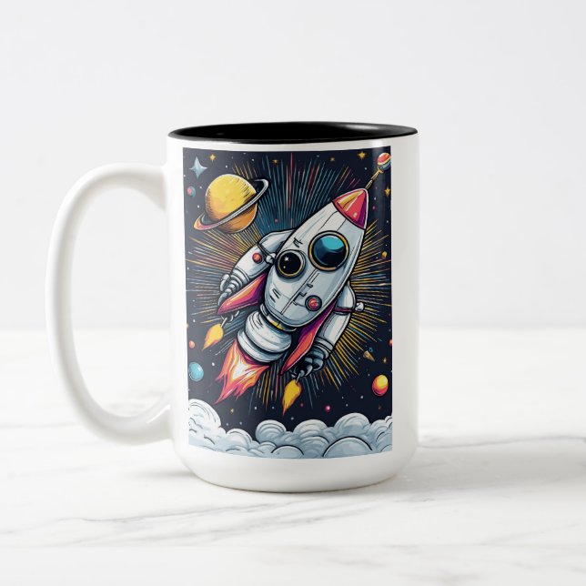 Starta raketen! Två-Tonad mugg (Vänster)