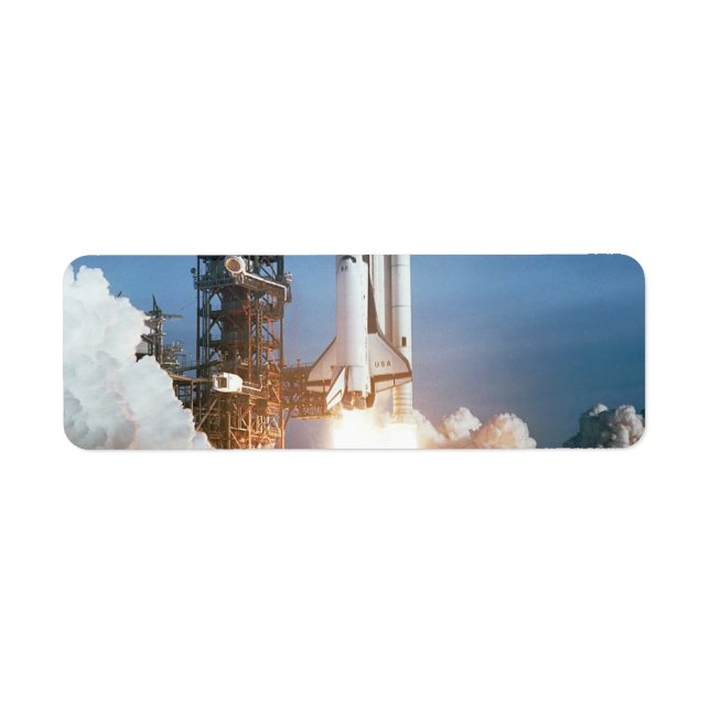 Starta Space Shuttle Columbia Returadress Etikett (Framsidan)