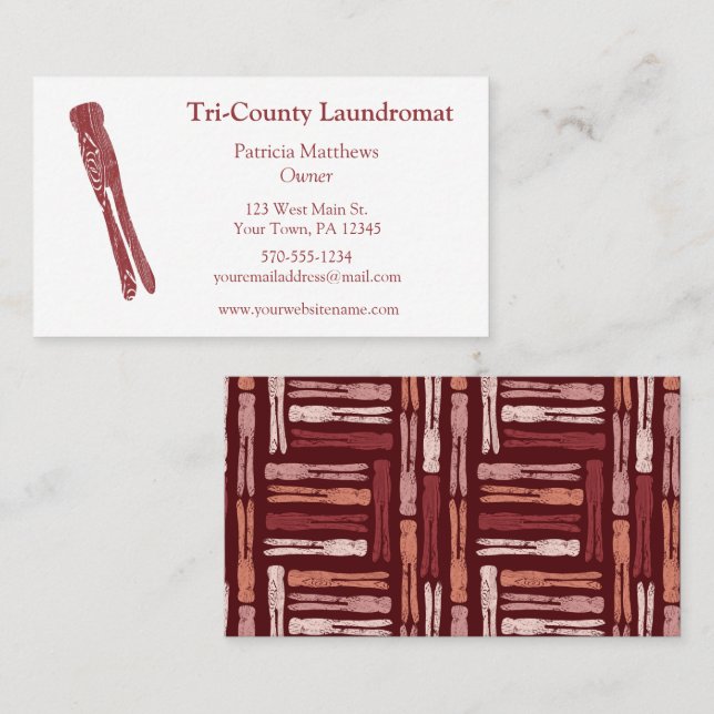 Starta, starta, Tvätta och fästa service Visitkort (Fram/baksida)