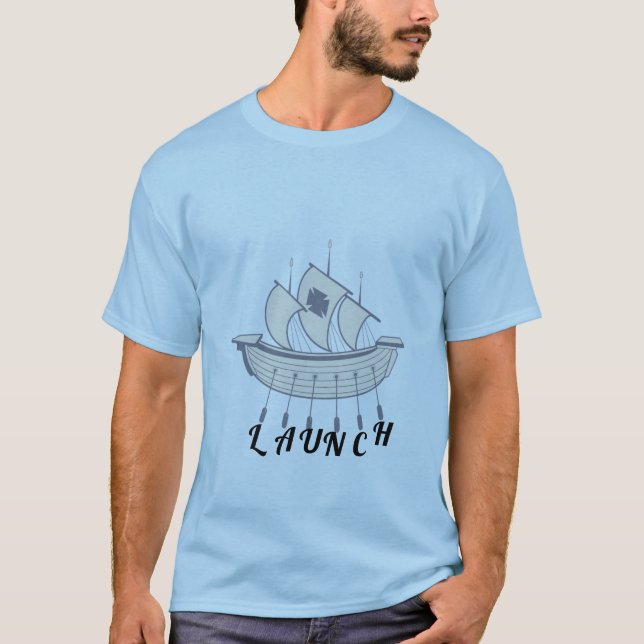 "Starta" T-Shirt - Boat Design (Framsida)