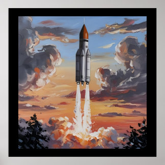 Starta Trendig Rocket Launch Poster