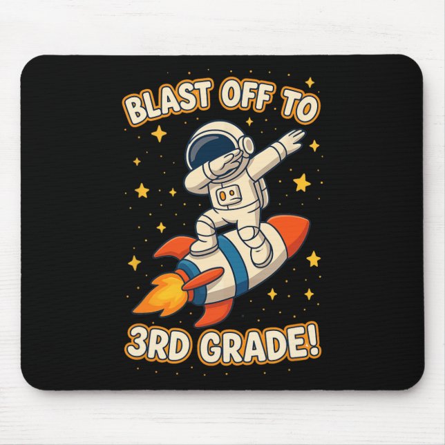 Starta Upp Till 3:e Klass Rolig Astronaut Tillbaka Musmatta (Framsidan)