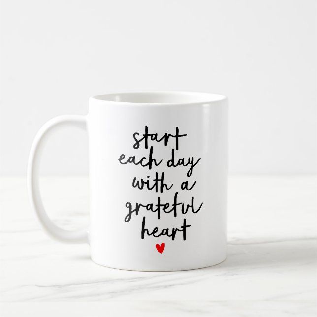 Starta varje dag Inspirerande citat kalligrafi Kaffemugg (Vänster)