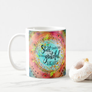 Starta varje dag med ett tacksamt hjärta kaffemugg