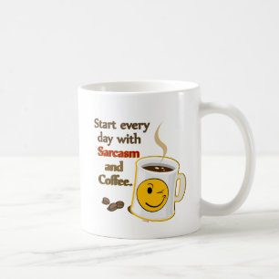 Starta varje dag med Sarcasm och kaffe Kaffemugg