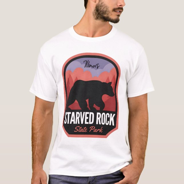 Startade Sten State Park Illinois Bear T Shirt (Framsida)