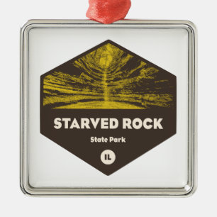 Startade Sten State Park Illinois Julgransprydnad Metall