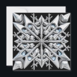Startande Helgdag för "Silver" snöflingkort Kort<br><div class="desc">Det här helgdag är lämpligt för alla vinter-helgdag som du kan namn! Ljussimulerad - inte täckt - snöflinga från "silver" med blå högdagrar på mörkens bakgrund skapar en underbar påstående frontalvy på detta fyrkantiga kort med blank insida så att du kan ta med din personliga vers. Vilken helgdag du än...</div>