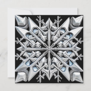 Startande Helgdag för "Silver" snöflingkort Kort