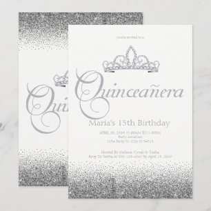 Startande inbjudningar till Silver Quinceañera