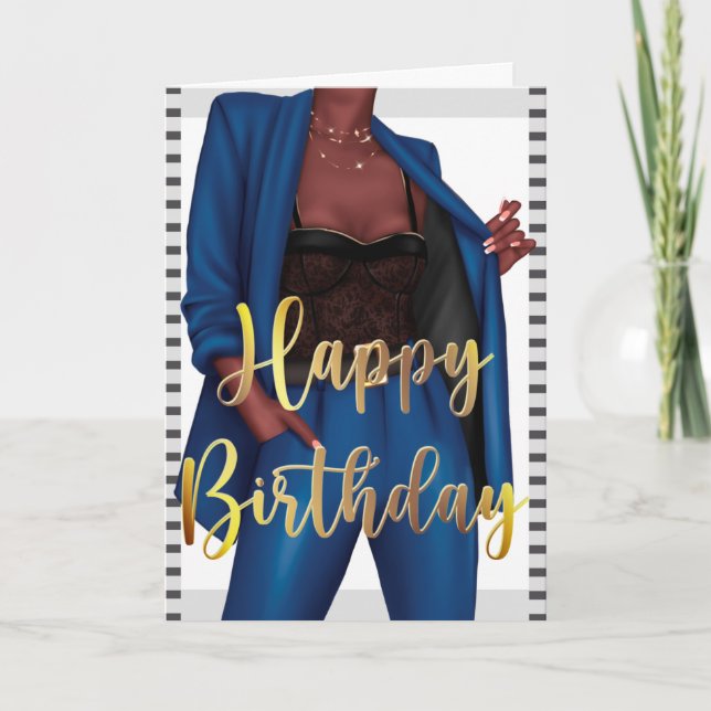 Startar Black Women 'Girl Chef Birthday Card Inbjudan (Framsida)