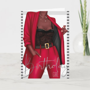 Startar Black Women 'Girl Chef Birthday Card Inbjudan