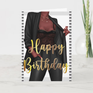 Startar Black Women 'Girl Chef Birthday Card Inbjudan