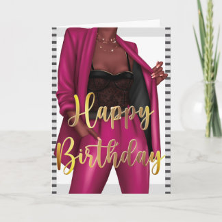 Startar Black Women 'Girl Chef Birthday Card Inbjudan