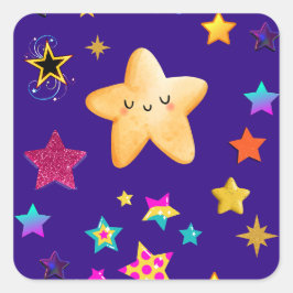 startar fyrkantigt klistermärke