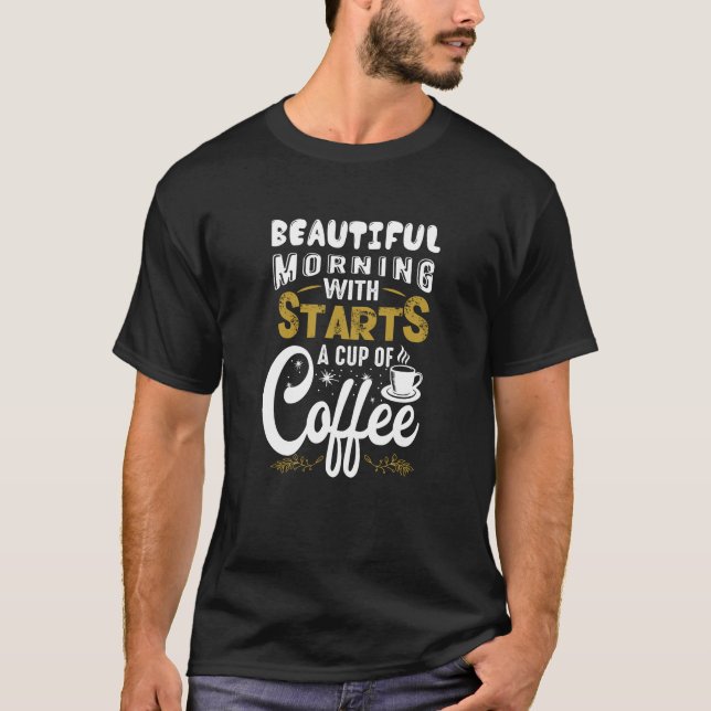 Startar Kopp i kaffe T Shirt (Framsida)