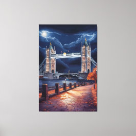 Startar London Nattscen med lysande Torn Canvastryck