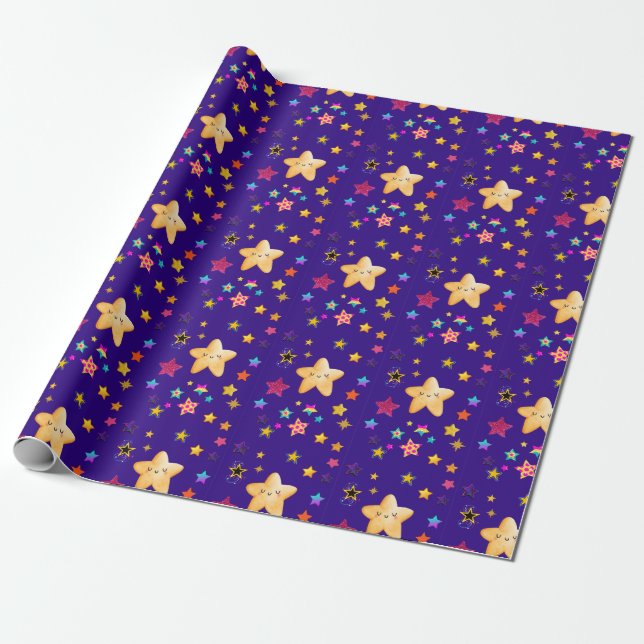 startar mönster  presentpapper (Utrullad)