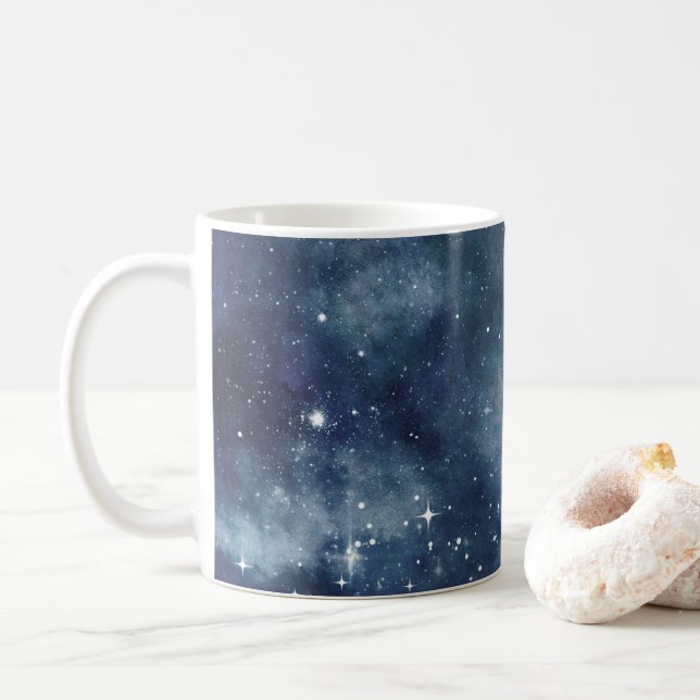 Startar Natten Blå himmel Stars Älskare Universe Kaffemugg (Med munk)
