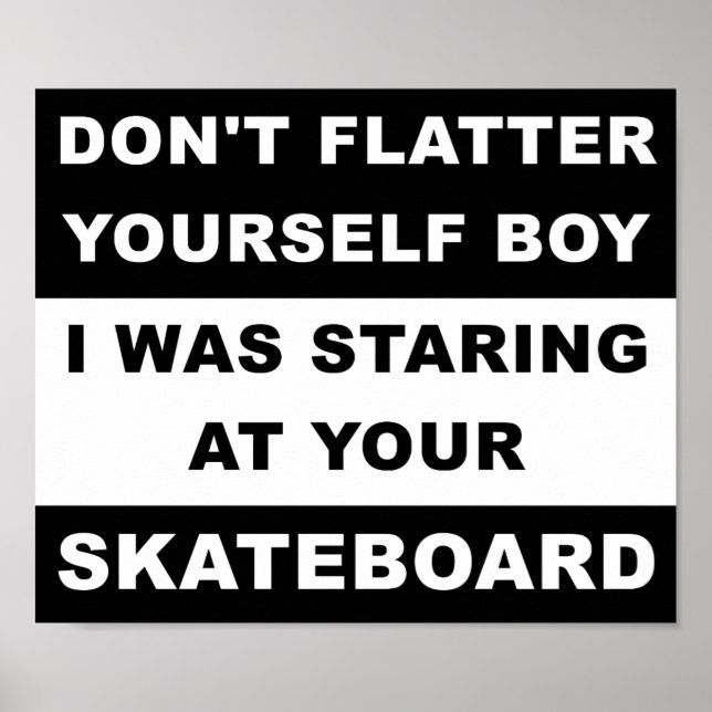 Startar på din Skateboard Funny Poster (Framsidan)