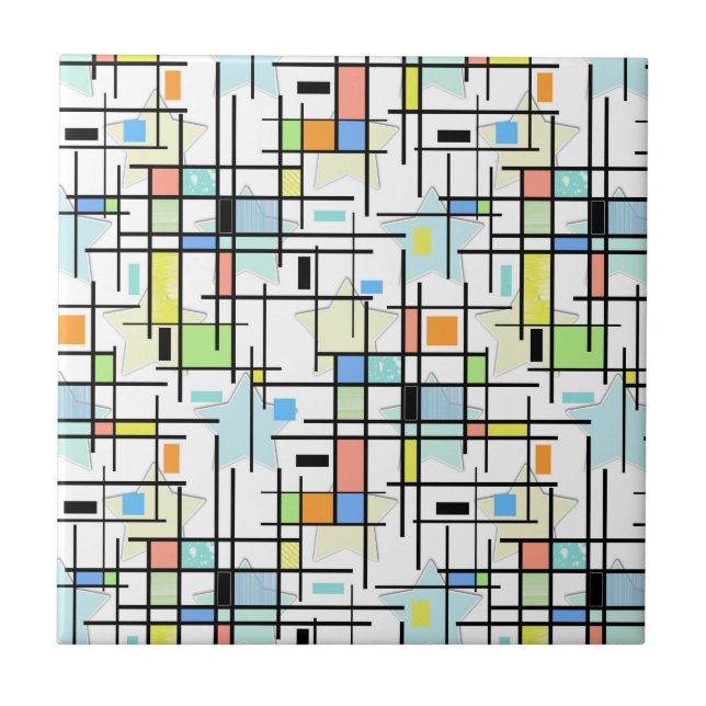 Startar på en kontrollerad bakgrund. kakelplatta (Framsidan)