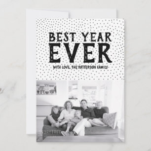 Startat bästa års någonsin nytt fotokort Svart Julkort