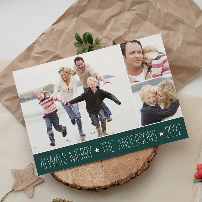 Startat | Helgdag Fotokollokort Julkort (Skapare uppladdad)