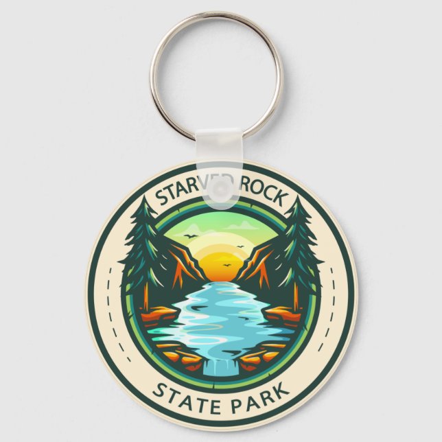 Startat Sten State Park Illinois Badge Nyckelring (Framsida)