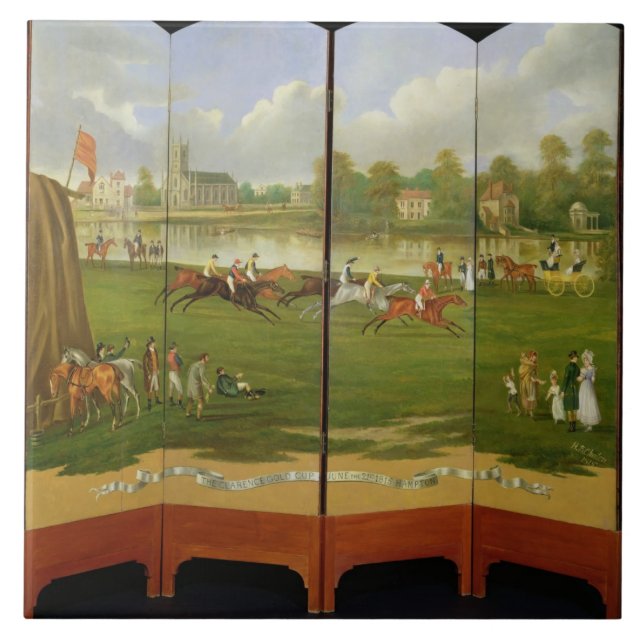 Starten av tävlingen för Clarence den guld- koppen Kakelplatta (Framsidan)