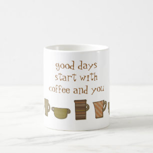 Starten för bra dagar med kaffe och du rånar kaffemugg