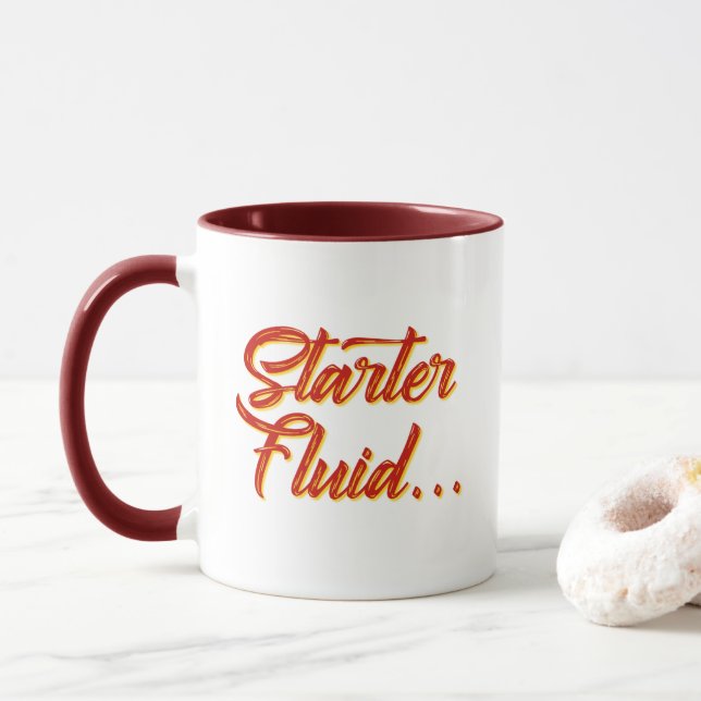 Starter Fluid mugg | Funny Coffee Gift Mugg (Med munk)