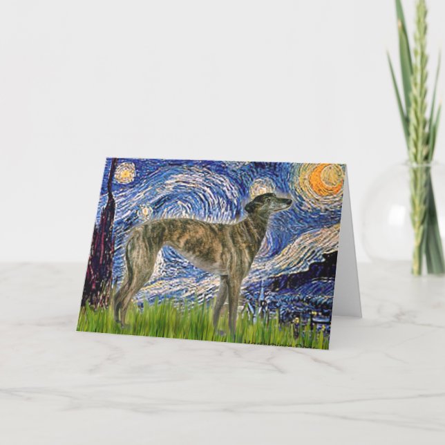Starthatt med Brindle Greyhound Kort (Framsida)