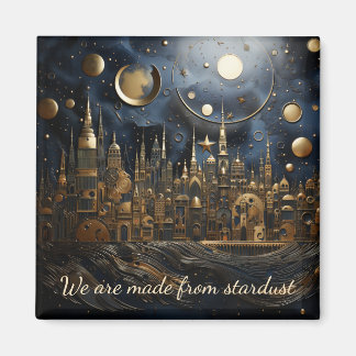 Starthatt över cityscape 2 av 8 kvadratiska magnet