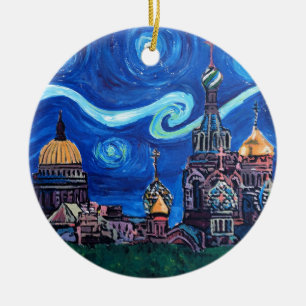 Starthatten i Sankt Petersburg i Ryssland Julgransprydnad Keramik