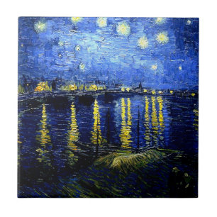 Starthatten över Rhen av van Gogh Kakelplatta