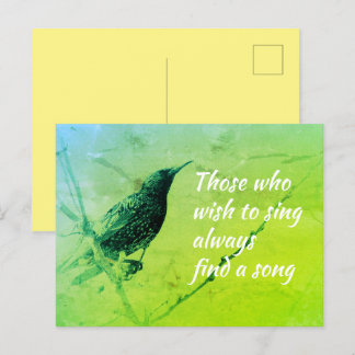 Starting på Träd Gren i maj Singling Quote Vykort