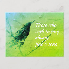 Starting på Träd Gren i maj Singling Quote Vykort