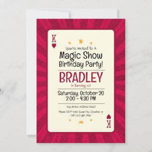 Startkort för Magic Show Birthday-inbjudan Inbjudningar