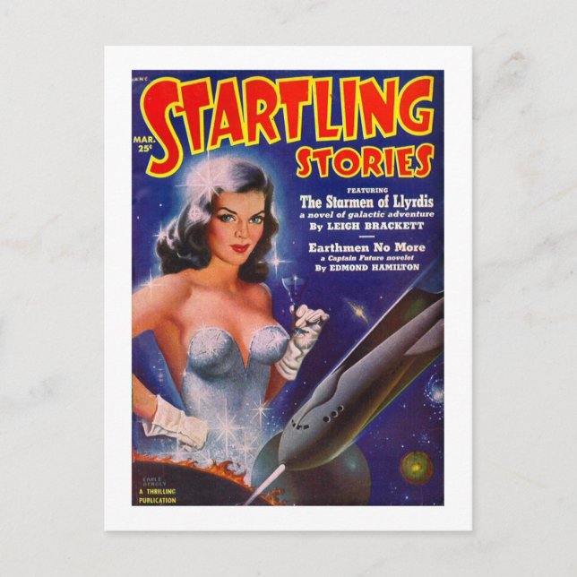 Startling Stories Mars - Vintage SciFi Serietidnin Vykort (Framsida)
